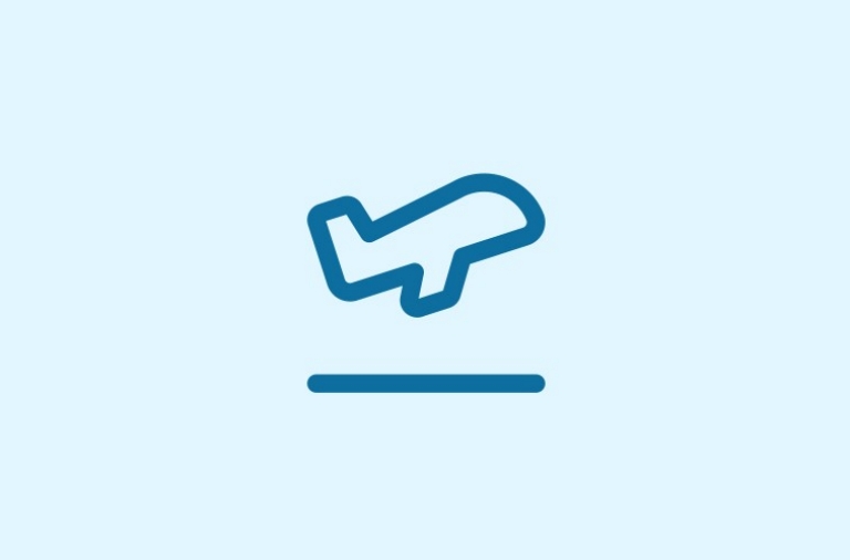 Blue icon of an airplane taking off © Tourism Australia